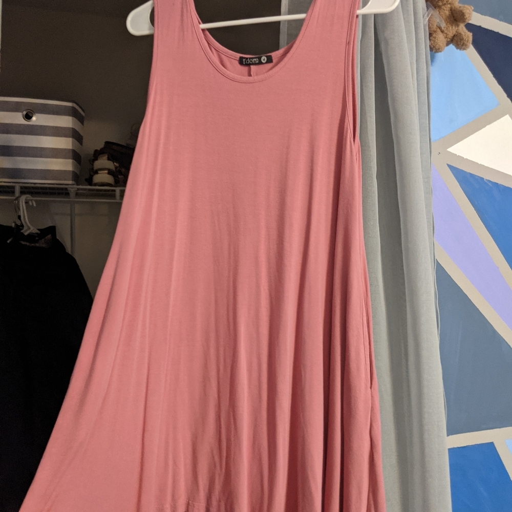 Pink tank top dress